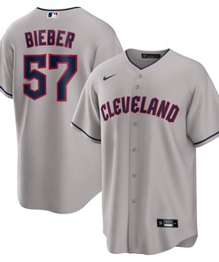 Shane Bieber Cleveland Guardians Road Replica Player Jersey Gray Mlb