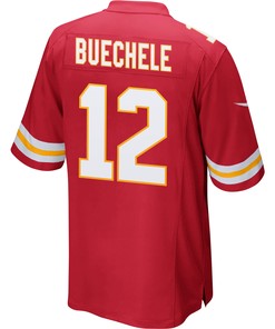 Shane Buechele 12 Kansas City Chiefs Super Bowl LVII Champions 3 Stars Men Game Jersey - Red