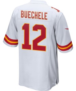 Shane Buechele 12 Kansas City Chiefs Super Bowl LVII Champions 3 Stars Men Game Jersey - White