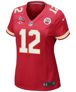 Shane Buechele 12 Kansas City Chiefs Super Bowl LVII Champions 3 Stars Women Game Jersey - Red