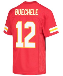 Shane Buechele 12 Kansas City Chiefs Super Bowl LVII Champions 3 Stars Youth Game Jersey - Red