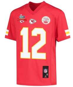 Shane Buechele 12 Kansas City Chiefs Super Bowl LVII Champions 3 Stars Youth Game Jersey - Red