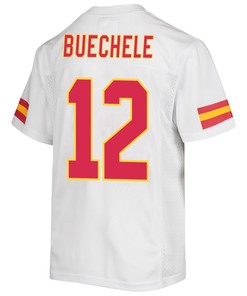 Shane Buechele 12 Kansas City Chiefs Super Bowl LVII Champions 3 Stars Youth Game Jersey - White