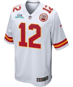 Shane Buechele 12 Kansas City Chiefs Super Bowl LVII Champions Men Game Jersey - White