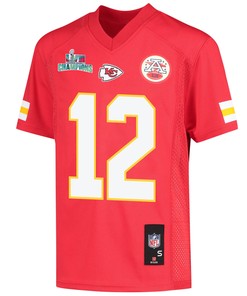 Shane Buechele 12 Kansas City Chiefs Super Bowl LVII Champions Youth Game Jersey - Red