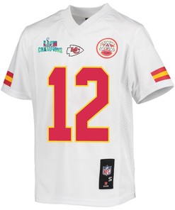 Shane Buechele 12 Kansas City Chiefs Super Bowl LVII Champions Youth Game Jersey - White
