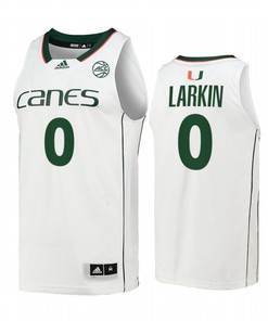 Shane Larkin 0 Miami Hurricanes Uniform Jersey College Basketball White