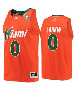 Shane Larkin 0 Miami Hurricanes Uniform Jersey Reverse Retro Basketball Orange