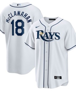 Shane McClanahan 18 Tampa Bay Rays Home Team Men Jersey - White