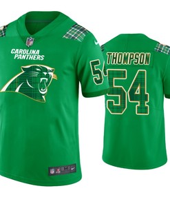 Shaq Thompson Carolina Panthers #54 Jersey St. Patricks Day Kelly Green Lucky - Men