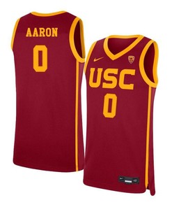 Shaqquan Aaron 0 USC Trojans Elite Basketball Men Jersey - Red