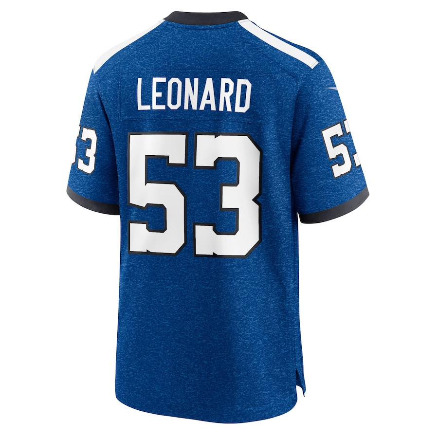 Shaquille Leonard 53 Indianapolis Colts Indiana Nights Alternate Game Men Jersey - Royal