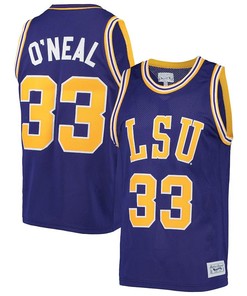 Shaquille O'Neal 33 LSU Tigers Original Retro Brand Alumni Basketball Men Jersey - Purple