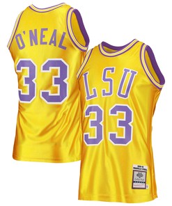 Shaquille Oneal Lsu Tigers Mitchell & Ness 1990-91 Authentic Throwback College Jersey - Gold Ncaa