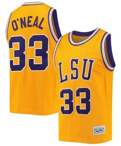 Shaquille Oneal Lsu Tigers Original Retro Brand Commemorative Classic Basketball Jersey - Gold Ncaa