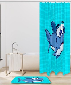 Shark Bathroom Shower Curtain - Waterproof Fabric