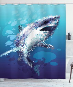 Shark Oceanlife Animal Print Shower Curtain - Bathroom Decor