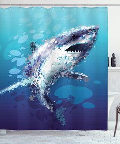 Shark Oceanlife Animal Print Shower Curtain - Bathroom Decor