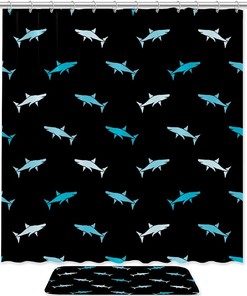 Sharks Waterproof Fabric Shower Curtain for Bathroom Decor - Home Decor