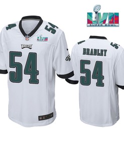 Shaun Bradley 54 Philadelphia Eagles Super Bowl LVII Game Player Men Jersey - White