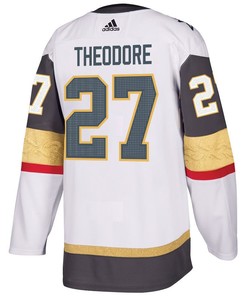 Shea Theodore 27 Vegas Golden Knights Stanley Cup 2023 Champions Patch Away Breakaway Men Jersey - White