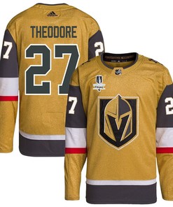 Shea Theodore 27 Vegas Golden Knights Stanley Cup 2023 Final Patch Home Breakaway Men Jersey - Gold