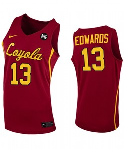 Sheldon Edwards 13 Loyola Chicago Ramblers Red Jersey 2022-23 College Basketball