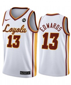 Sheldon Edwards 13 Loyola Chicago Ramblers White Jersey 2022-23 College Basketball