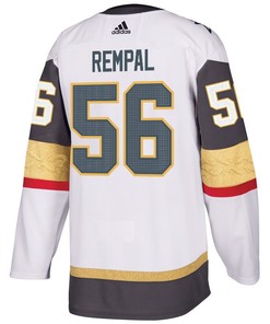 Sheldon Rempal 56 Vegas Golden Knights Stanley Cup 2023 Champions Patch Away Breakaway Men Jersey - White