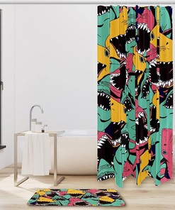 Shy Pineapple Shower Curtain in Waterproof Fabric for Bathroom Decoration