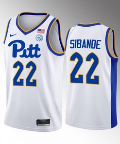 Sibande 22 Pitt Panthers White Jersey 2022-23 College Basketball Home