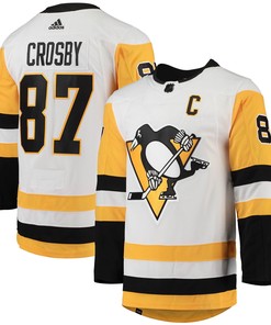 Sidney Crosby Pittsburgh Penguins Adidas Away Captain Patch Primegreen Authentic Pro Player Jersey White Nhl