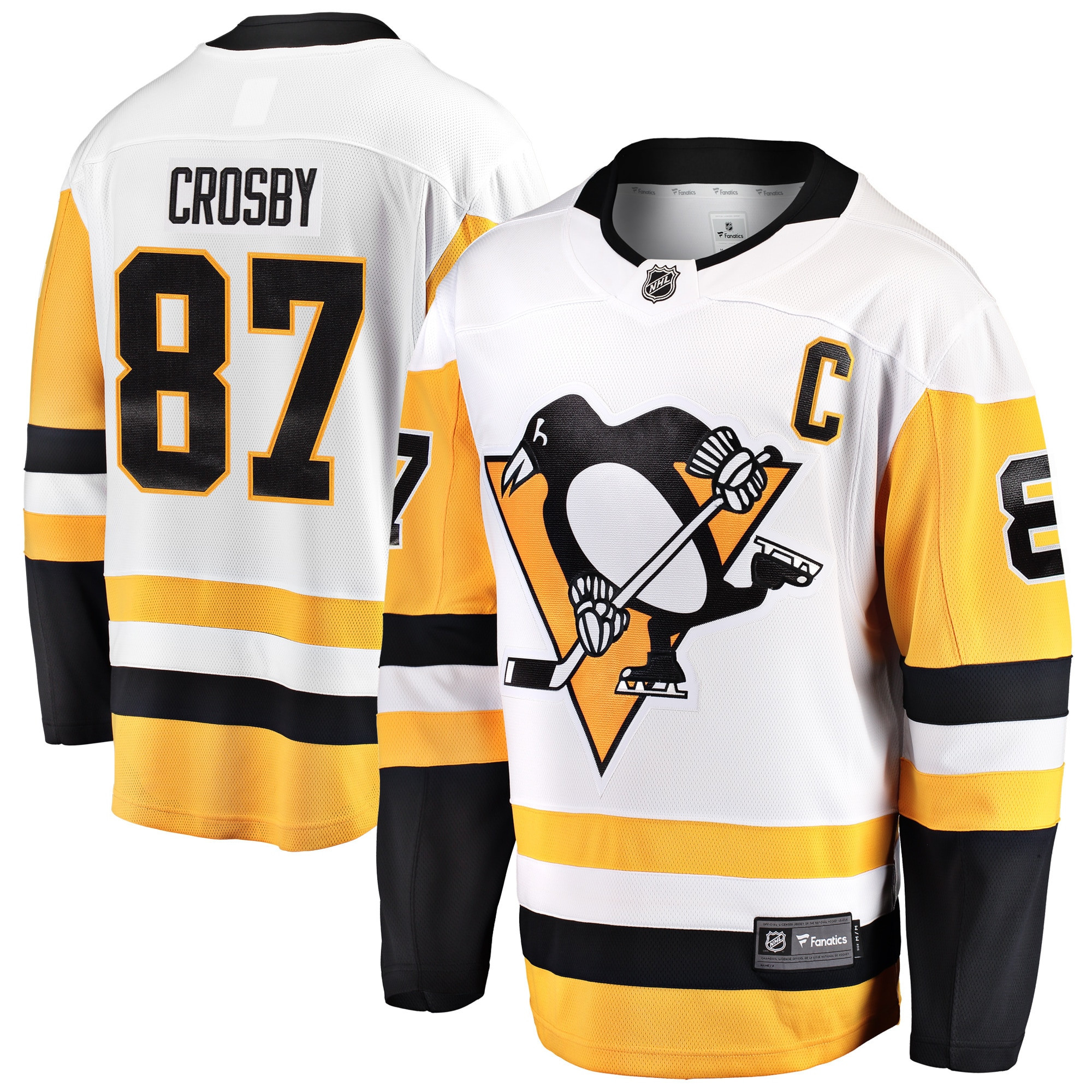 Sidney Crosby Pittsburgh Penguins Fanatics Branded Captain Away Premier Breakaway Player Jersey - White Nhl