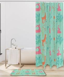 Sika Deer under the Beautiful Tree Shower Curtain in Waterproof Fabric for Bathroom Decor