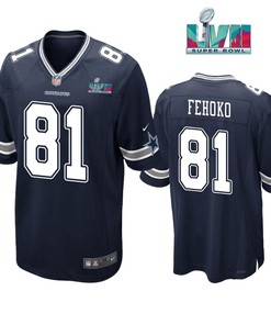 Simi Fehoko 81 Dallas Cowboys Super Bowl LVII Super Bowl LVII Navy Men Game Jersey