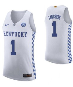 Skal Labissiere 1 Kentucky Wildcats Elite Basketball Road Men Jersey - White