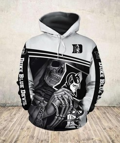 Skull Death Hold Logo Duke Blue Devils 3D Hoodie Gifts for Duke Blue Devils Fans