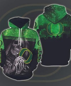 Skull Death Hold Logo Oregon Ducks for Halloween 3D Hoodie Oregon Ducks Unique Gifts