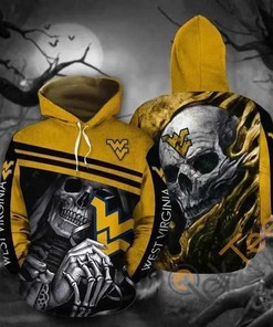 Skull Death Hold Logo West Virginia Mountaineers 3D Hoodie Gifts for West Virginia Mountaineers Fans