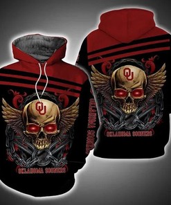 Skull Wings With Oklahoma Sooners 3D Hoodie Oklahoma Sooners Fans Gift