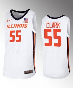 Skyy Clark 55 Illinois Fighting Illini White Jersey 2022-23 Home Basketball