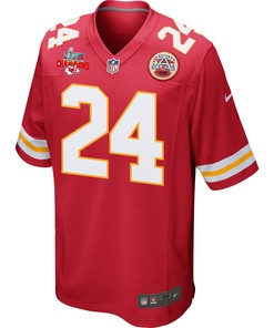 Skyy Moore 24 Kansas City Chiefs Super Bowl LVII Champions 3 Stars Men Game Jersey - Red