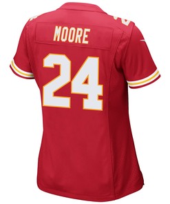 Skyy Moore 24 Kansas City Chiefs Super Bowl LVII Champions 3 Stars Women Game Jersey - Red