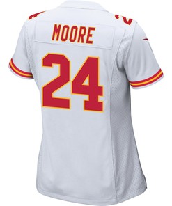 Skyy Moore 24 Kansas City Chiefs Super Bowl LVII Champions 3 Stars Women Game Jersey - White