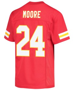 Skyy Moore 24 Kansas City Chiefs Super Bowl LVII Champions 3 Stars Youth Game Jersey - Red