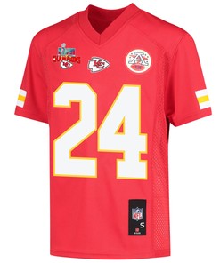 Skyy Moore 24 Kansas City Chiefs Super Bowl LVII Champions 3 Stars Youth Game Jersey - Red