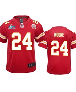 Skyy Moore 24 Kansas City Chiefs Super Bowl LVII Game Jersey - Youth Red