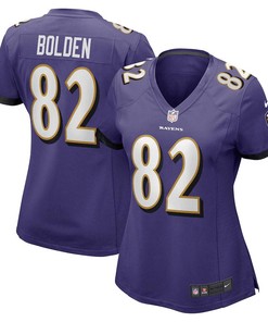 Slade Bolden 82 Baltimore Ravens Women's Player Game Jersey - Purple