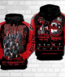 Slipknot Band 25th Aniversary 1995 2020 3D Hoodie Zip Hoodie