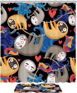 Sloth Animal Waterproof Shower Curtain for Bathroom Decor